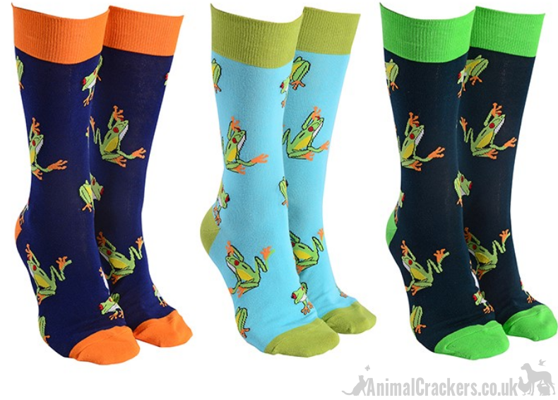 Novelty adults Frog design socks, Men or Women, One Size, Frog lover gift stocking filler