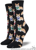 Womens Socksmith Corgi wearing Neckerchief design socks, One Size, quality Dog lover gift stocking filler