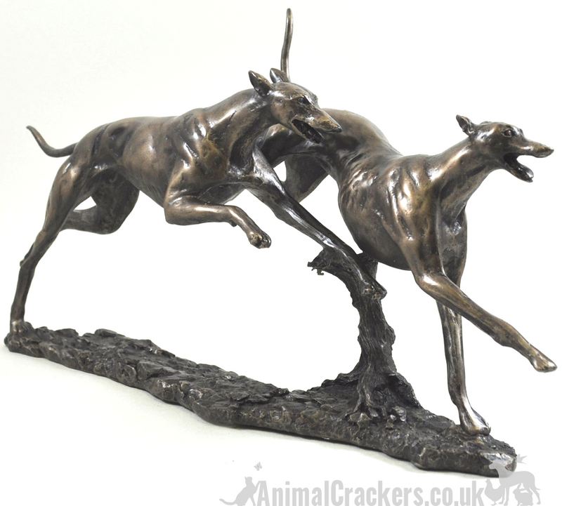 David Geenty 'Winner' large Racing Greyhounds Bronze ornament figurine sculpture