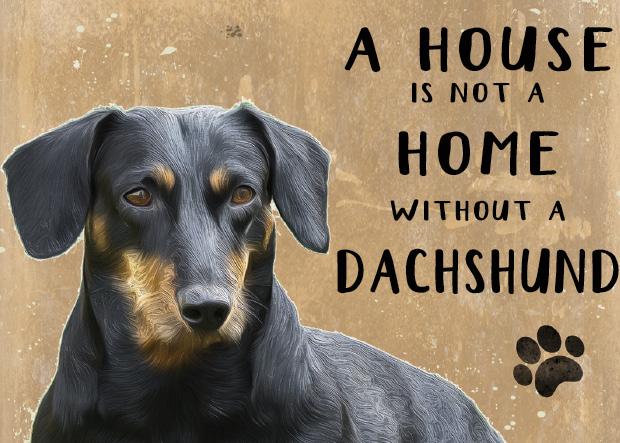 20cm metal 'A House is not a Home without a Dachshund' hanging sign novelty Sausage Dog lover gift