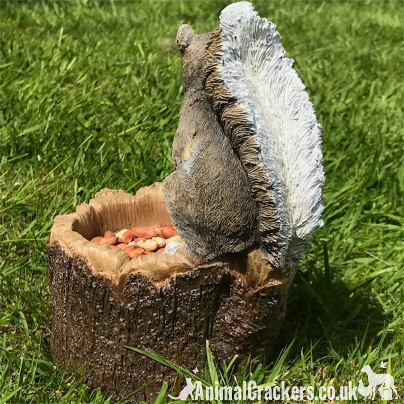 Squirrel on Tree trunk, novelty nut feeder or garden decoration, a great Squirrel lover gift