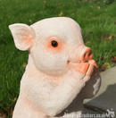 Cute Pig with removable 'Just Going Wee Wee Wee All The Way Home' sign, great novelty garden ornament and Pig lover gift