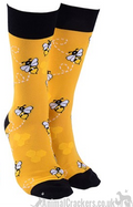 Adult BEE design socks Men Women Unisex One Size stocking filler novelty Bee lover gift