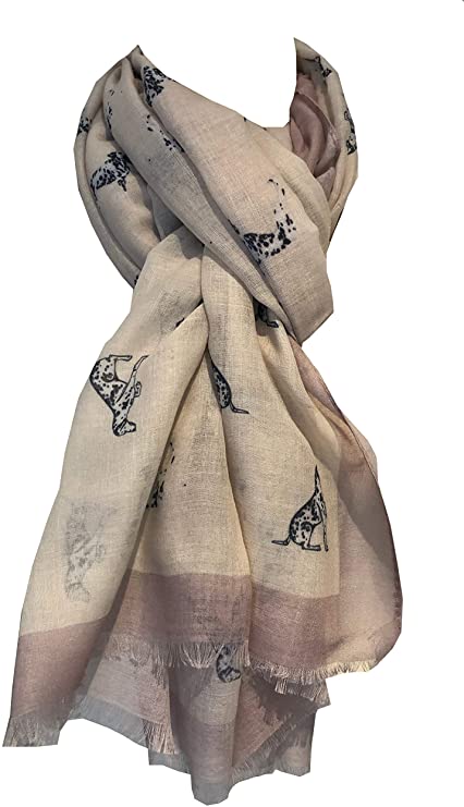 Ladies lightweight Dalmatian design Scarf Sarong in choice of colours, great Dog lover gift and stocking filler!