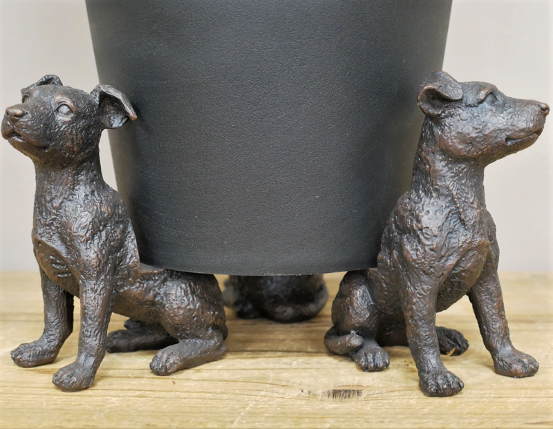 SET OF 3 Dog shaped plant pot stands or garden patio ornaments, novelty Dog lover gift