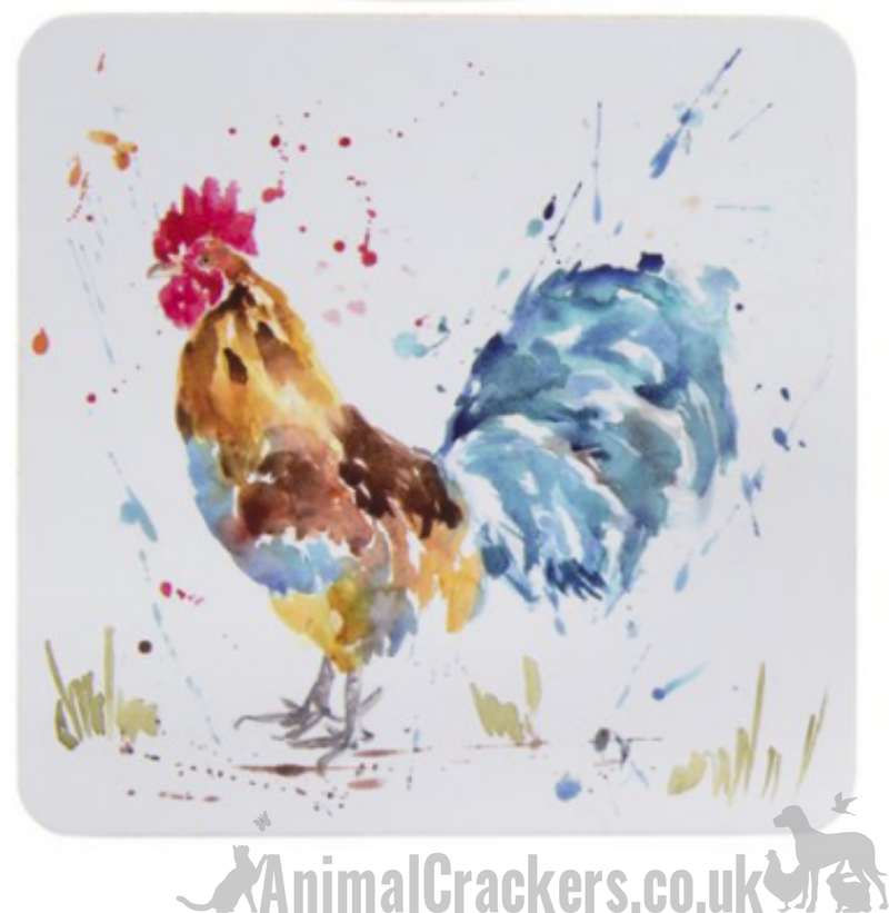 Leonardo Country Life Cockerel & Hen china Mug & Coaster set, great Chicken lover gift, in quality gift box