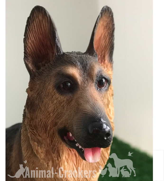 Alsatian German Shepherd ornament quality lifelike Leonardo figurine. Gift boxed