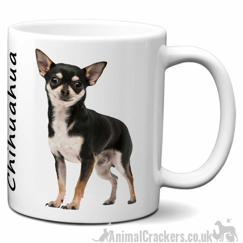 Black & Tan Chihuahua design ceramic Mug in choice of colours, great Chihuahua lover gift