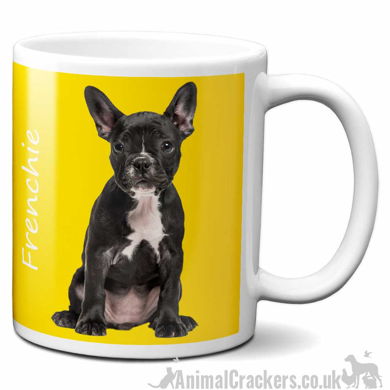 Black & White French Bulldog ceramic Mug in choice colours, great Frenchie lover gift