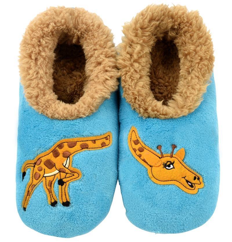 Ladies Snoozies Pairables Giraffe design cosy washable non-slip Slippers Safari lover gift stocking filler