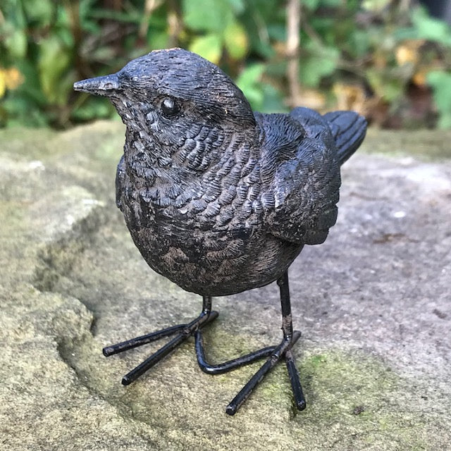 Set of 3 bronze effect Wrens indoor or outdoor decoration great bird lover gift