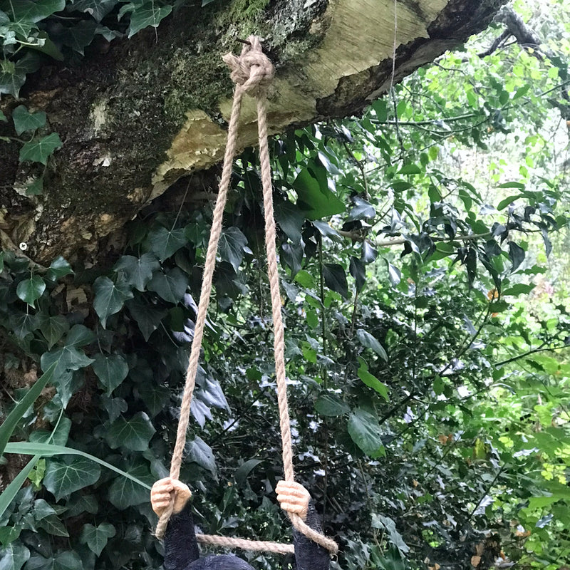 Large (44cm) rope swinging Climbing Monkey garden ornament decoration chimp lover gift