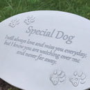 Dog memorial plaque oval shape marble effect grave marker or pet loss gift