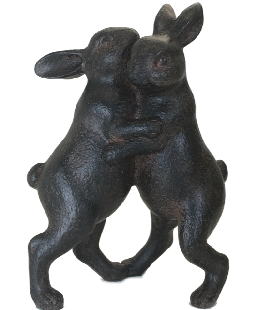 Dancing Rabbits Bronze Dancing Rabbits ornament sculpture bronze /clay effect hare bunny love