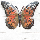 Set of 3 bright 16cm Metal Butterflies garden decoration wall art