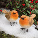 SET OF 2 ROBIN ORNAMENTS indoor or outdoor garden decoration, ideal robin lover gift