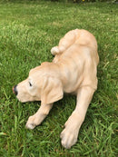 Golden Labrador large (44cm long) realistic indoor outdoor garden ornament memorial