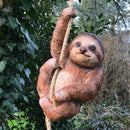 Jo the Sloth large swinging sloth on rope tree garden decoration