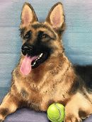 20cm metal aged style Alsatian German Shepherd breed character hang sign plaque