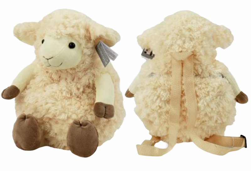 Plush Soft Toy Buddy Backpack Sheep rucksack bag with zipped pocket