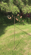 WATCH OUR VIDEO > Robin balance stake, metal robin on branch garden ornament mobile