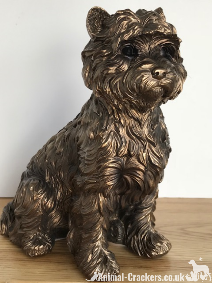 Westie West Highland Terrier bronzed ornament figurine Leonardo, gift boxed