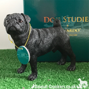 Black standing Pug ornament quality realistic figurine Leonardo range Gift boxed