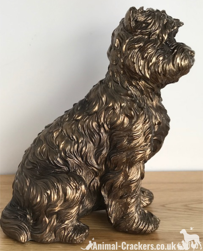 Westie West Highland Terrier bronzed ornament figurine Leonardo, gift boxed