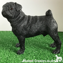 Black standing Pug ornament quality realistic figurine Leonardo range Gift boxed