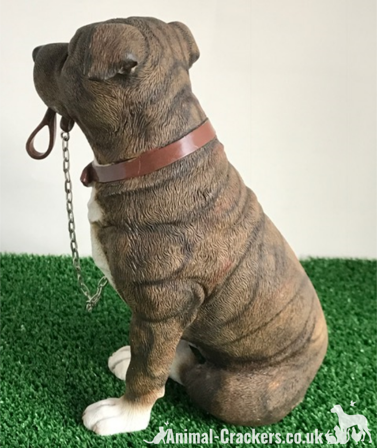 Large Brown Staffordshire Bull Terrier 'Staffie'  ornament from the Leonardo 'Walkies' range