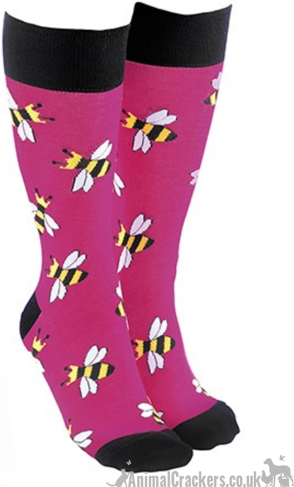 Quality cotton mix BEE design socks, Women Men Unisex, One Size, novelty Bee lover gift or stocking filler