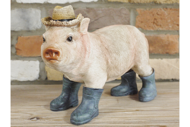 Large 30cm novelty Pig in Wellies Wellingtons ornament decoration pig lover gift