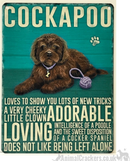 20cm Metal old style Brown Cockapoo Cocker Poodle breed character hanging sign