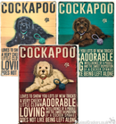 20cm Metal old style Beige Cockapoo Cocker Poodle breed character hanging sign