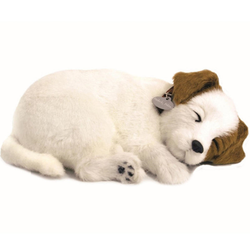 Precious Petzzz 'breathing' Jack Russell Terrier soft toy with pet bed novelty Dog lover gift