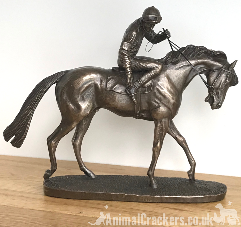 'On Parade' by David Geenty Cold Cast Bronze race horse figurine