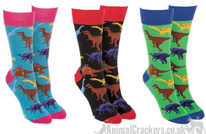 Novelty fun adults Dinosaur lover gift socks Unisex One Size stocking filler