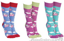 Novelty bright colour 'Flying Pig' Pig design socks form the Sock Society, Unisex & One Size fits all, quality Pig lover gift/stocking filler