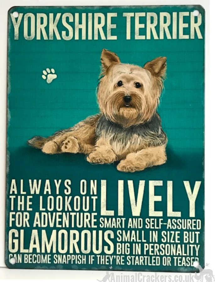 20cm metal Yorkshire Terrier Yorkie lover breed character hanging sign plaque