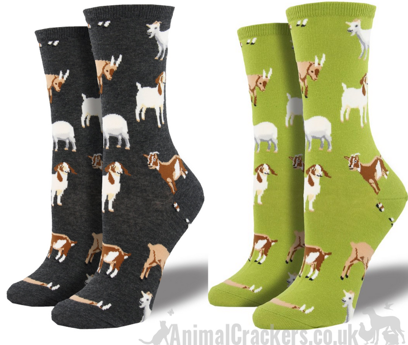 Women's Goat 'Silly Billy' design socks by Socksmith, one size, novelty Goat lover gift