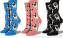 Women's Pugs socks from Socksmith, beige Pug design in a choice of background colours, one size
