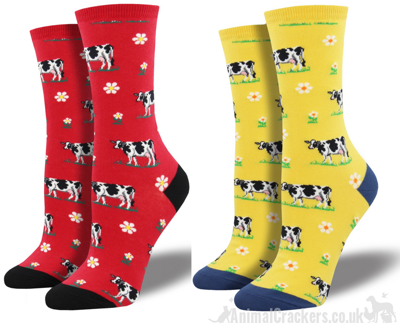 Womens Socksmith 'Legendairy' Friesian Cow design socks, One Size, quality Cattle or Dairy Cow lover gift