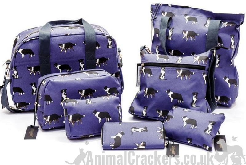 Blue BORDER COLLIE Cosmetic makeup bag in choice of two sizes, great Sheepdog lover gift