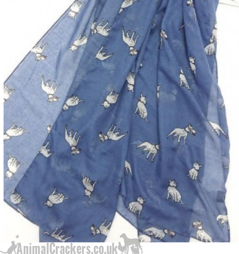 English Bull Terrier Blue or Grey Scarf Sarong dog lover gift stocking filler