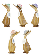 DCUK 'Toadstool Folk' natural wood Duckling in Spotty Hat, with name tag