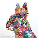 Large 32cm GROOVY ART colourful Boston Terrier French Bulldog style ornament figurine Dog lover gift