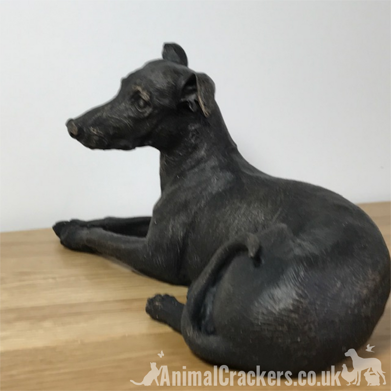 20cm Laying Greyhound ornament figurine decoration bronze effect Dog Lover Gift