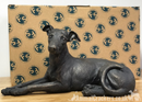 20cm Laying Greyhound ornament figurine decoration bronze effect Dog Lover Gift