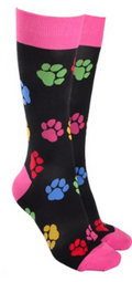 Paw Print Socks quality Cotton mix one size Women or Men, novelty Dog Cat lover gift