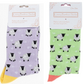 Ladies quality Bamboo Sheep design socks in Lilac or Green